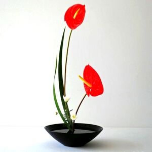 Elegant Red Floral Art Piece